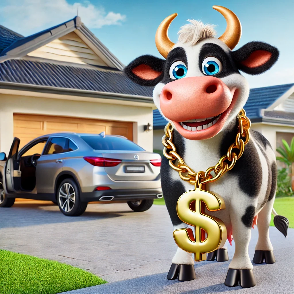 cash cow on driveway